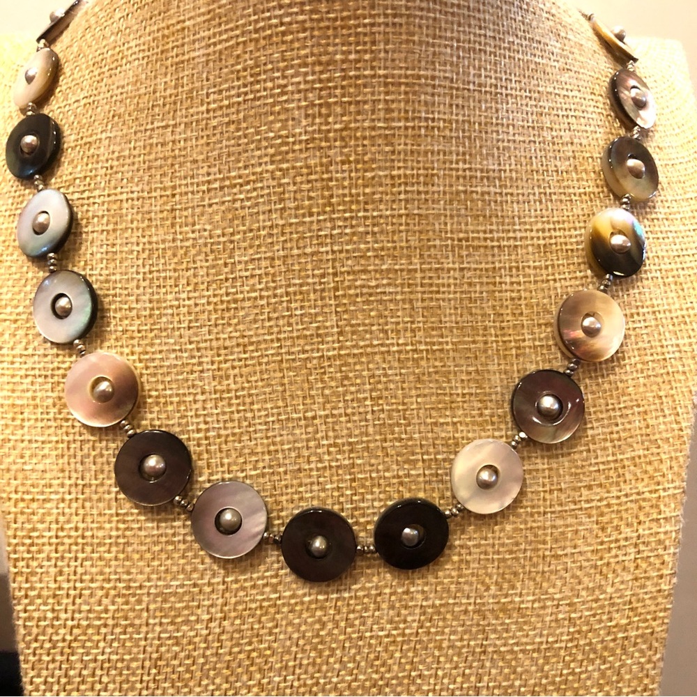 Abalone “Button” Necklace - Really Unique Shell N… - image 3